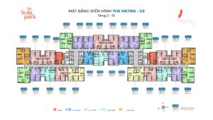 Mat bang dien hinh Tang 2 10 Toa The Metro G3 du an The Sola Park Imperia Smart City